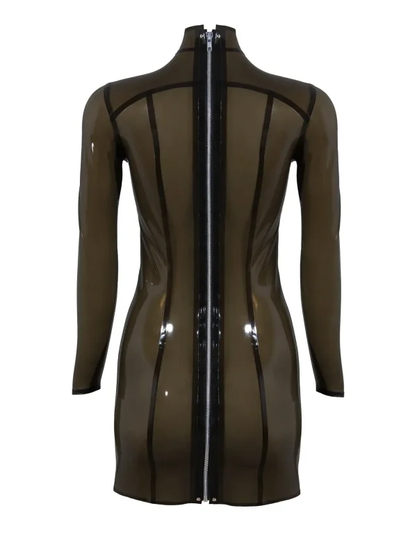 Fitted mini latex dress - Image 2