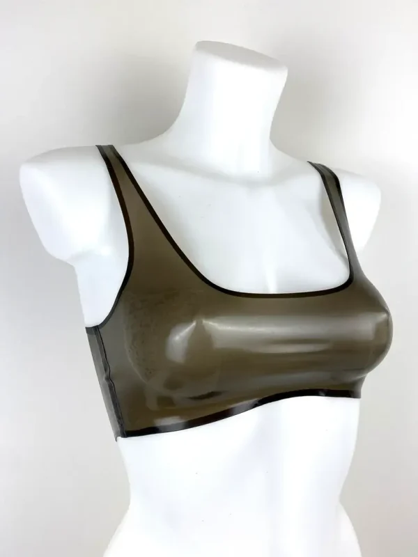 Basic Latex bralet bra crop top with low back - Image 2