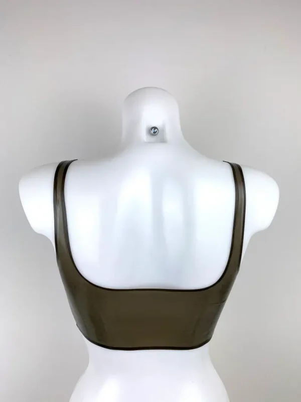 Basic Latex bralet bra crop top with low back - Image 3