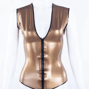 Latex Top Eva With Deep V Cleavage & Front Zip