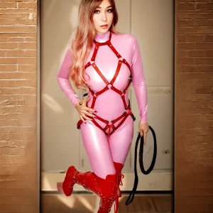 Catsuit latex Lady Pink