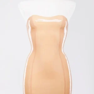 Latex strapless tube dress