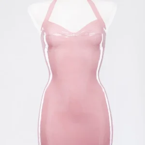 Light pink latex dress with molded cups