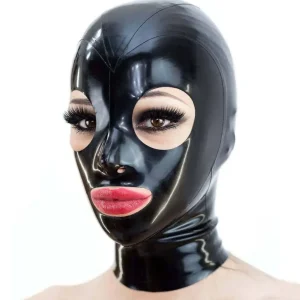 Latex Hood single color with zipper and round eyes