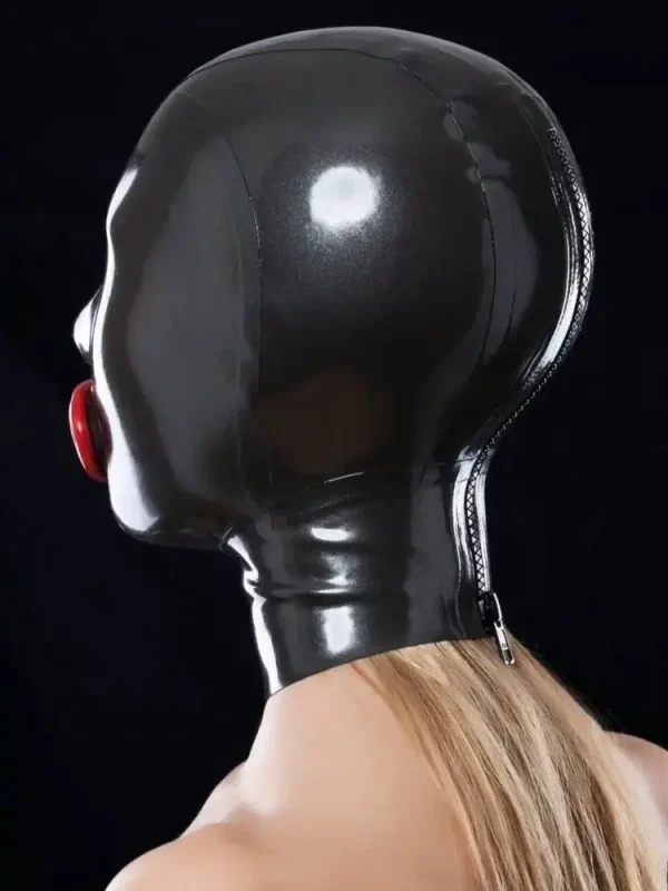 Latex mask with red condom and cut-outs for nostrils - Image 2