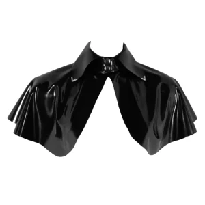 Latex Cape with Metal-Tipped Collar