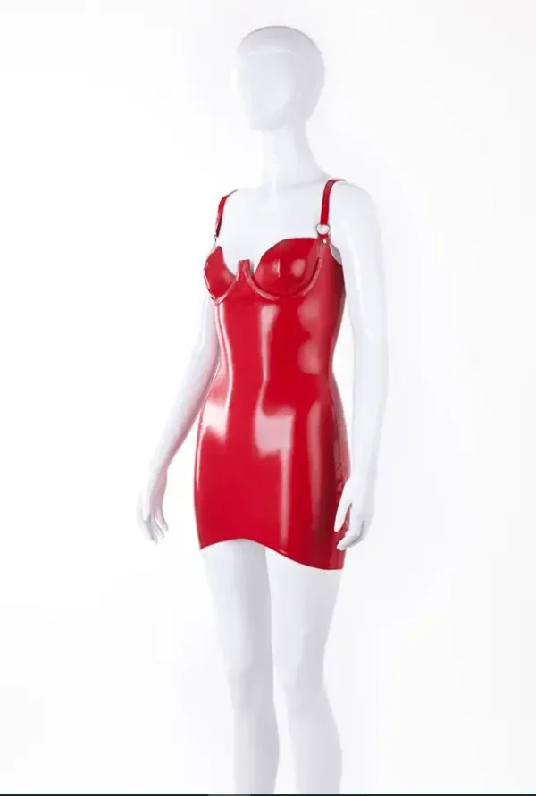 Casandra Cup Latex Mini Dress - Image 2