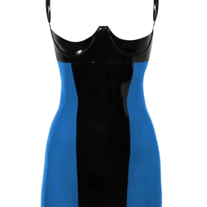 Half chest latex mini dress