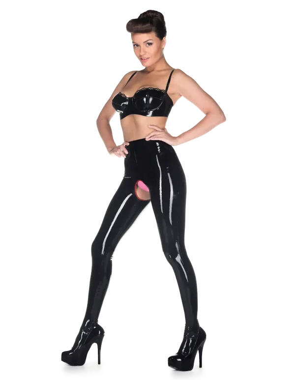Latex Black Soft Porn Leggings - Image 2
