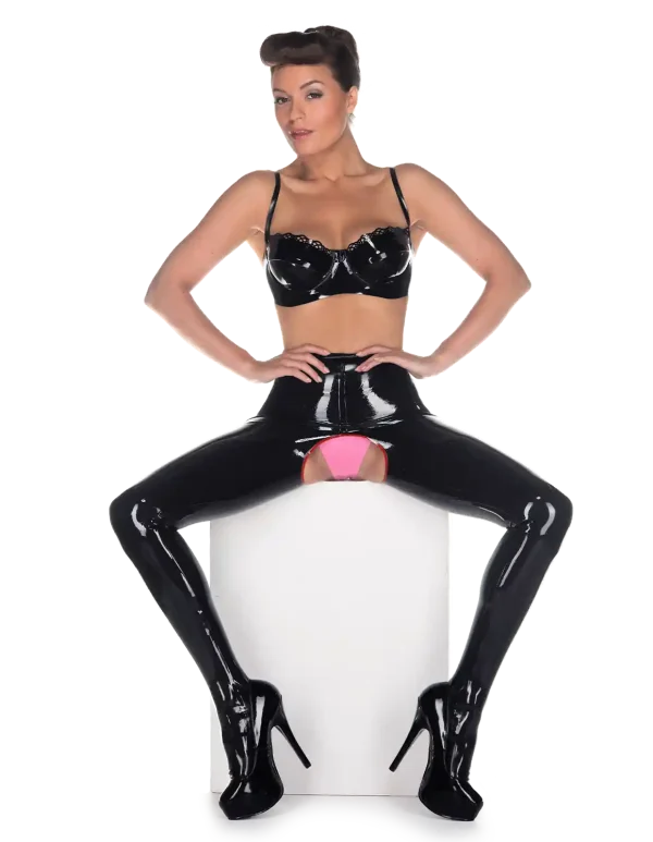 Latex Black Soft Porn Leggings - Image 4