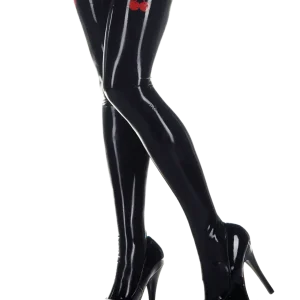 Latex Black Cerise Stockings
