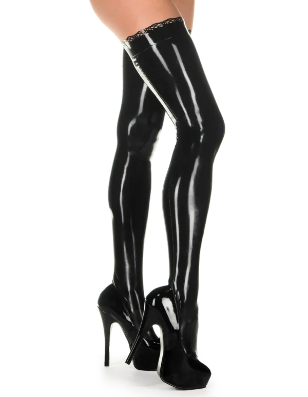 Latex Black Deco Stockings