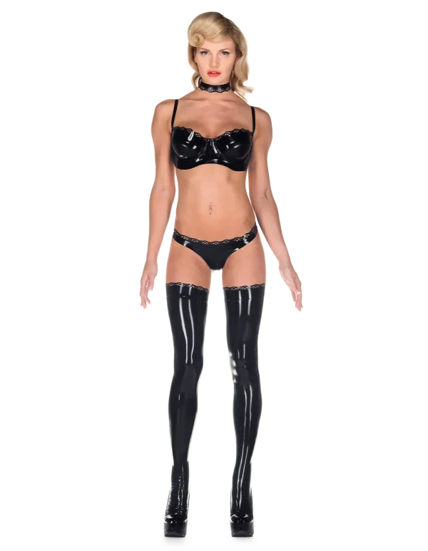 Latex Black Deco Stockings - Image 2