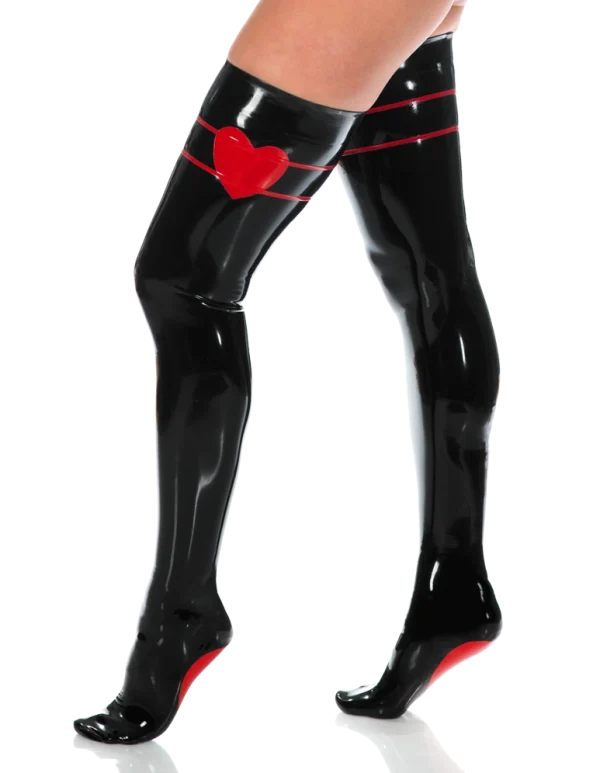 Latex Black Love Stockings