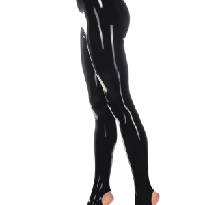 Latex Black Stirrup Tights