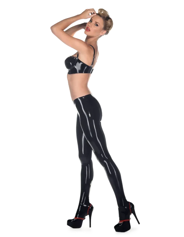 Latex Black Stirrup Tights - Image 4