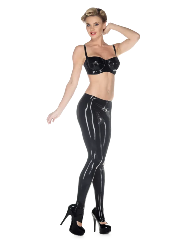 Latex Black Stirrup Tights - Image 5