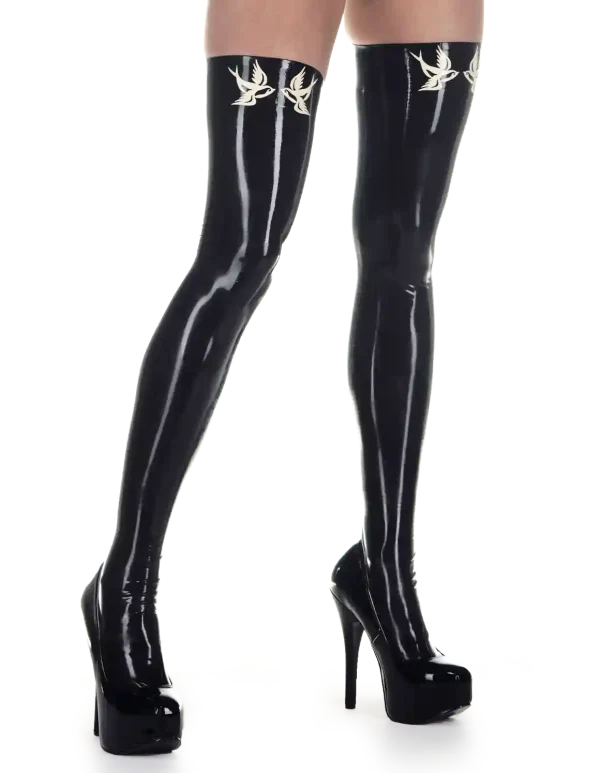 Latex Black Hirondelle Stockings - Image 2