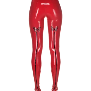 Latex Red Papillon Tights