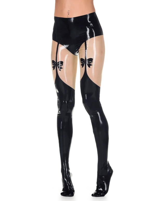Latex Black Suspense Tights