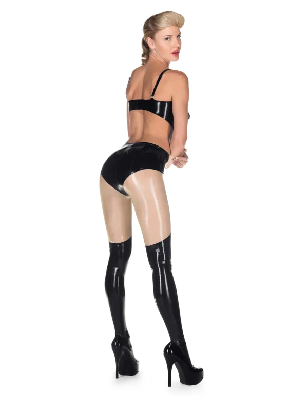 Latex Black Suspense Tights - Image 2