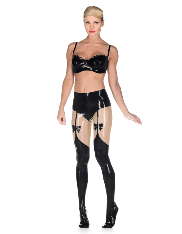 Latex Black Suspense Tights - Image 3
